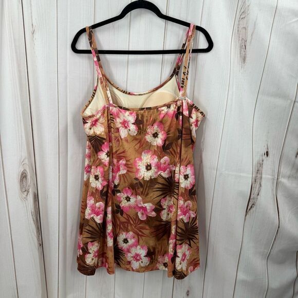 It Figures QVC Women’s 22W Floral Swim Dress Ocean Beach Pool - Picture 3 of 4